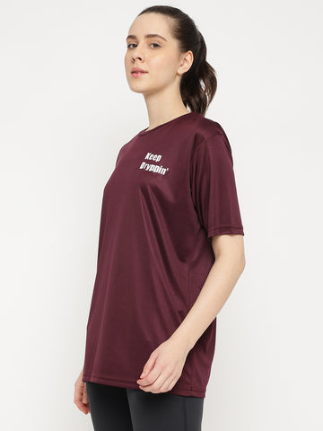 Women Oversize T-Shirt Burgundy