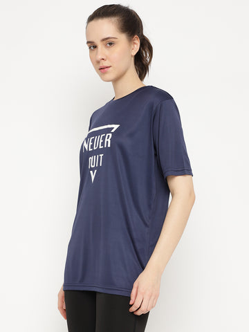 Women Oversize T-Shirt Peacock Blue