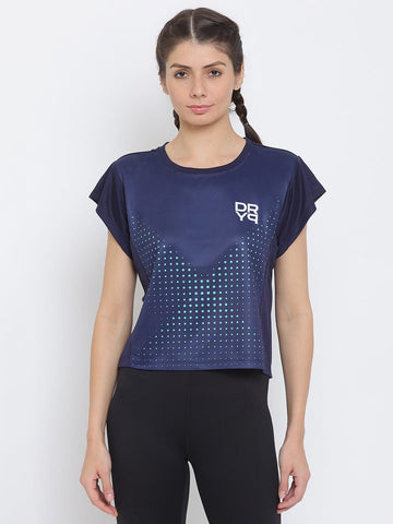 Women Box Top Navy Blue - DRYP Evolut