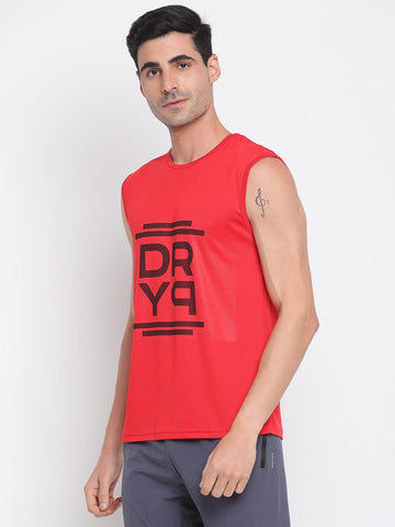 Men High Neck Tank Red - DRYP Evolut