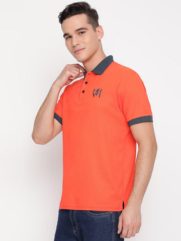 Men Orange Polo T Shirt