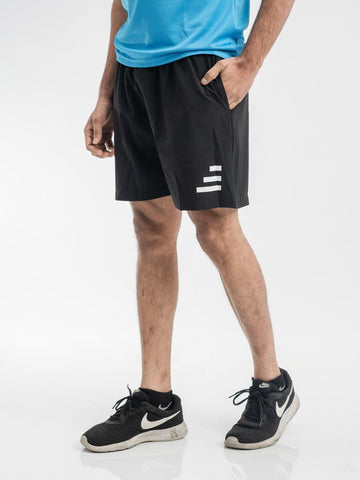 Men Black Regular Fit Logo Shorts - DRYP Evolut