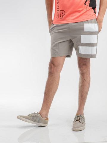 Men Light grey Regular Fit Logo Shorts - DRYP Evolut