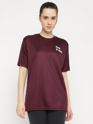 Women Oversize T-Shirt Burgundy