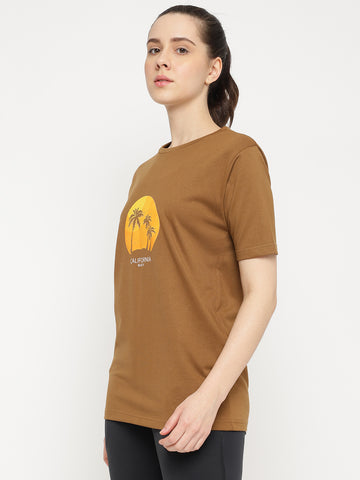 Women T-Shirt Dark Brown
