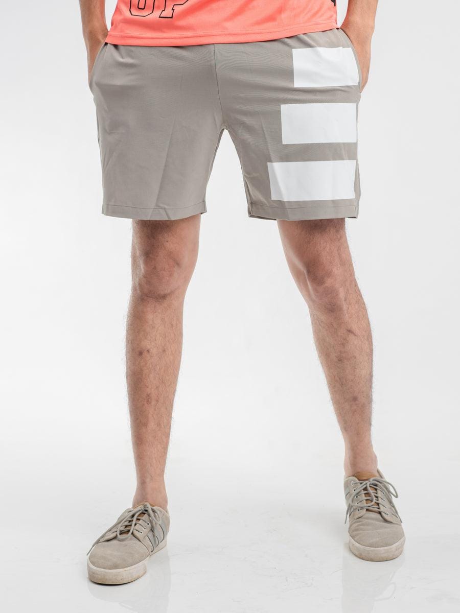 Men Light grey Regular Fit Logo Shorts - DRYP Evolut