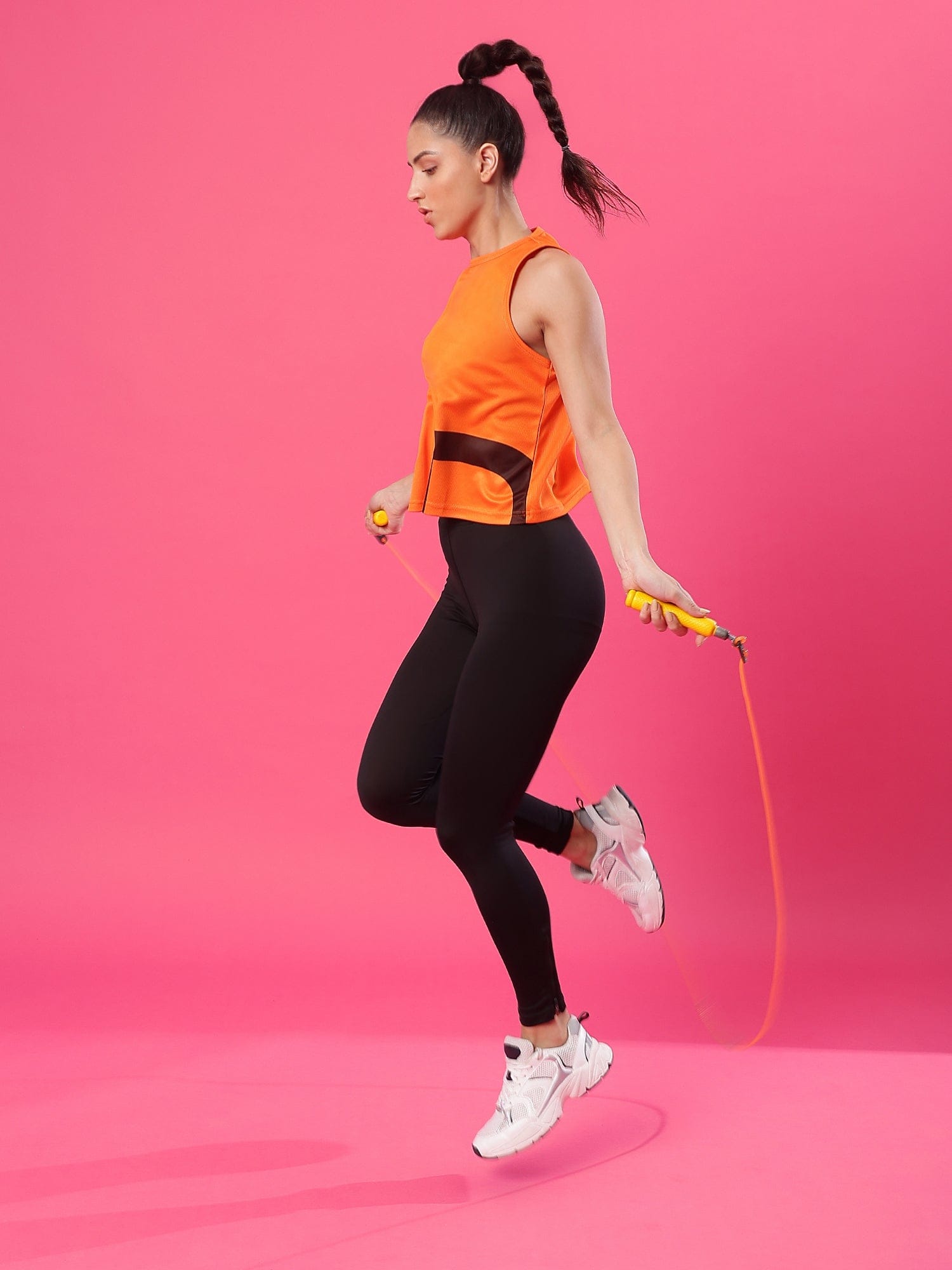 woman doing skipping exercise